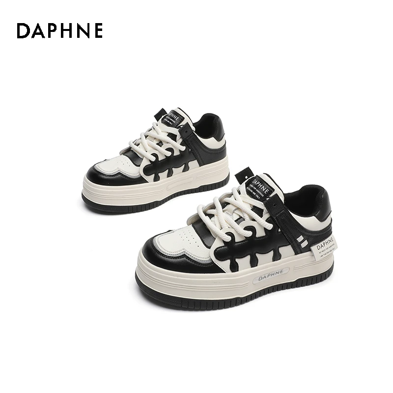 达芙妮潮流厚底板鞋女2025春季新款百搭透气小白鞋女增高运动休闲