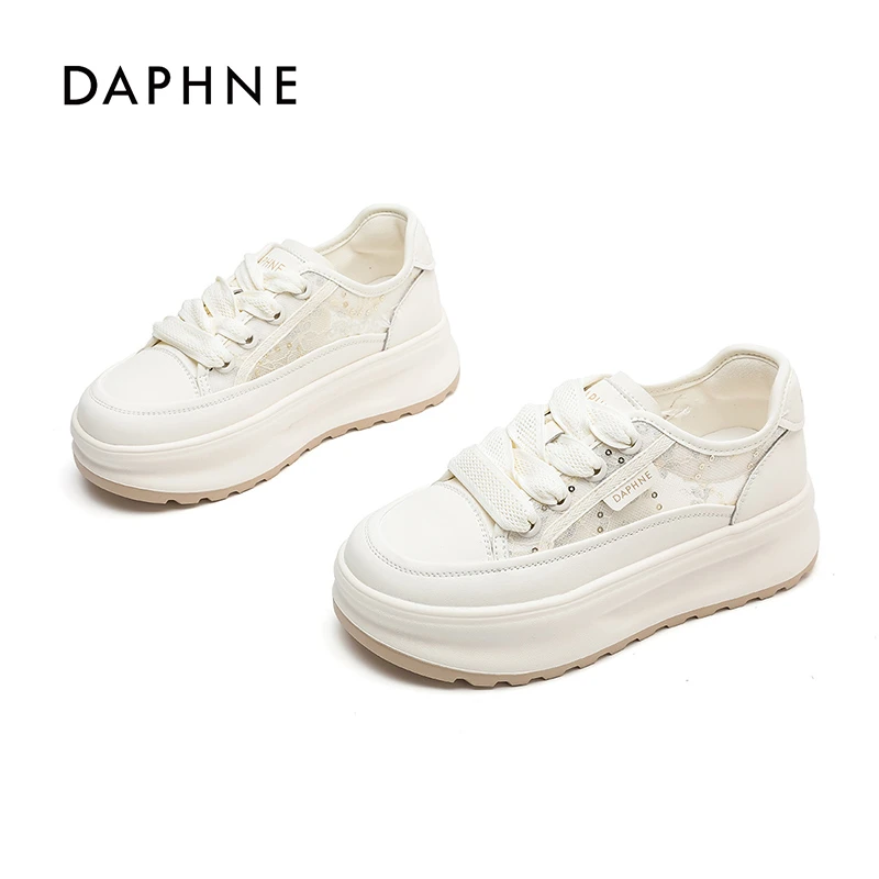 达芙妮小白鞋女夏季新款网面2025新款百搭休闲透气运动鞋板鞋