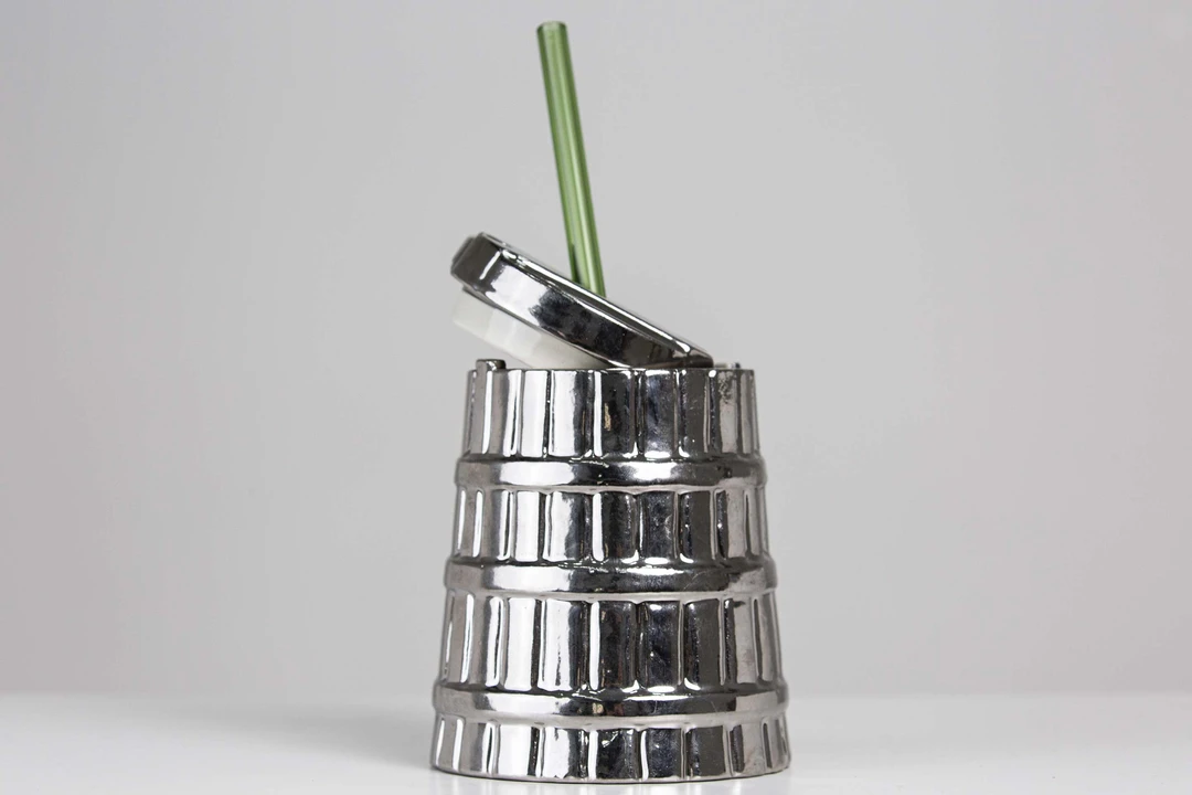 酸奶桶式手握杯（银色）