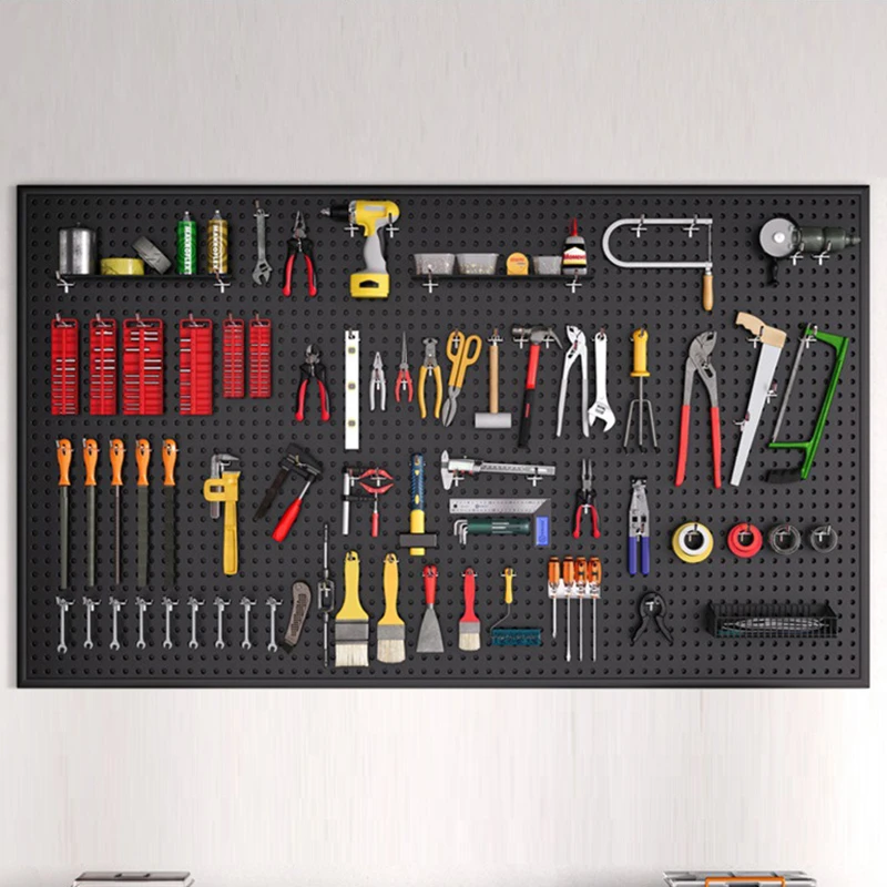 工具墙万能挂板架置物架墙上不锈钢收纳墙五金配件圆孔洞洞板货架