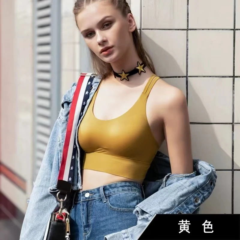 (H-1)后背交叉带轻薄运动防震文胸聚拢防下垂美背高强度无痕内衣