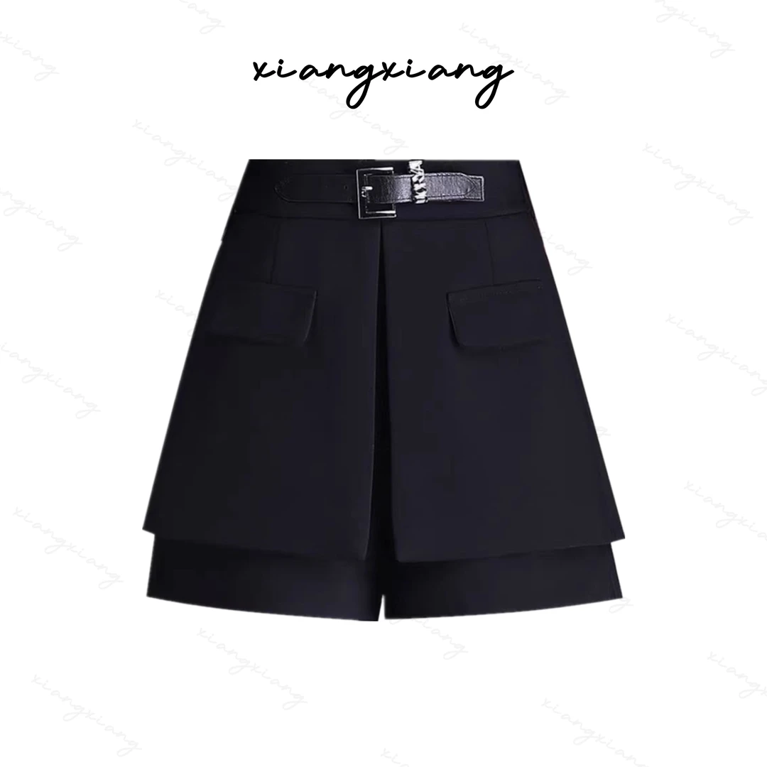【香香专属】设计感宽松阔腿A字显瘦裤裙时尚假两件短裙裤WY5284