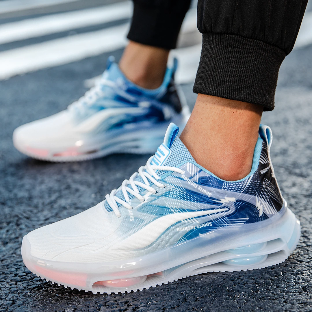 润妍新款男鞋软底防滑跑步鞋时尚轻便运动鞋情侣款气垫学生休闲鞋