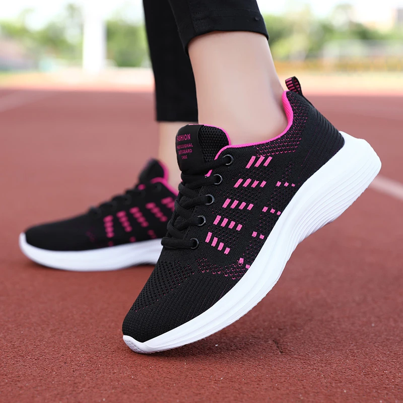 润妍新款运动鞋女鞋网面透气跑步鞋软底百搭旅游鞋时尚轻便休闲鞋