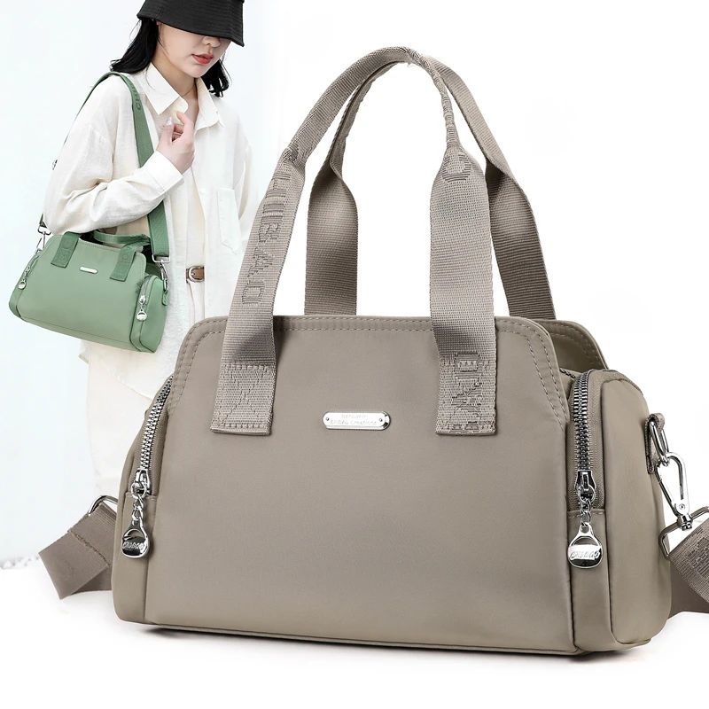轻便牛津布包斜挎包女包百搭大容量手提包单肩包中年妈妈包2243