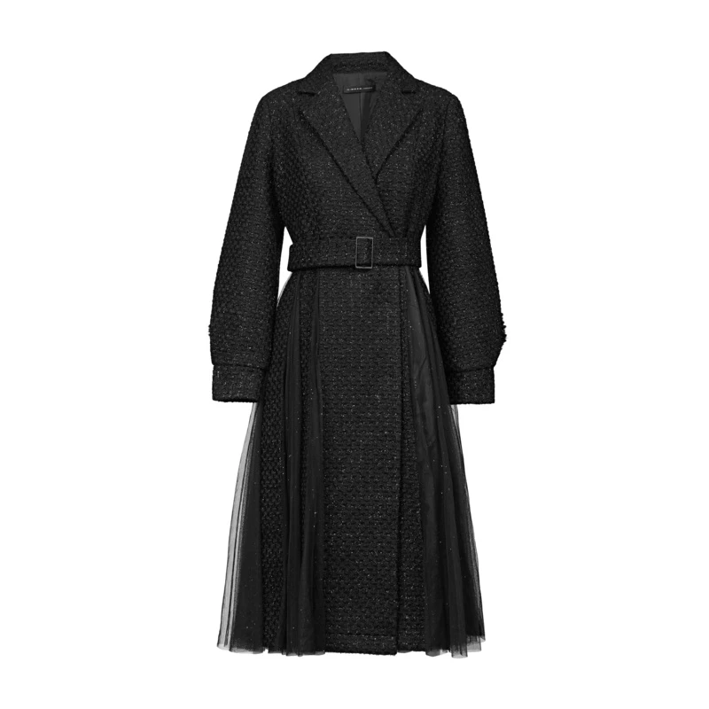 S·DEER圣迪奥时尚女装气质通用秋冬系带收腰小香风外套S223Z1862