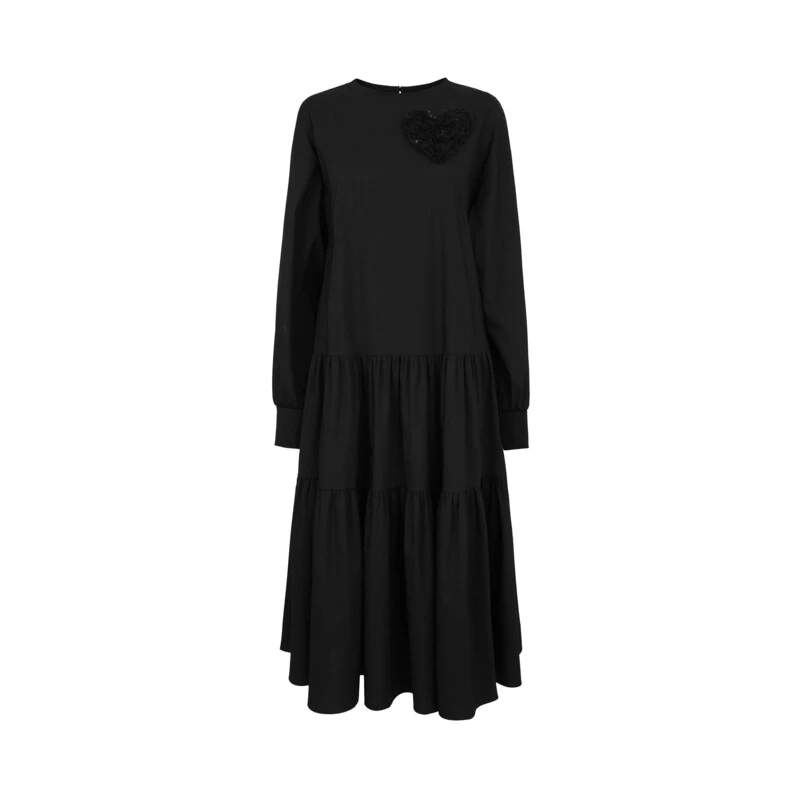 圣迪奥女装时尚气质简约百搭轻奢休闲拼接长袖连衣裙S241Z1298