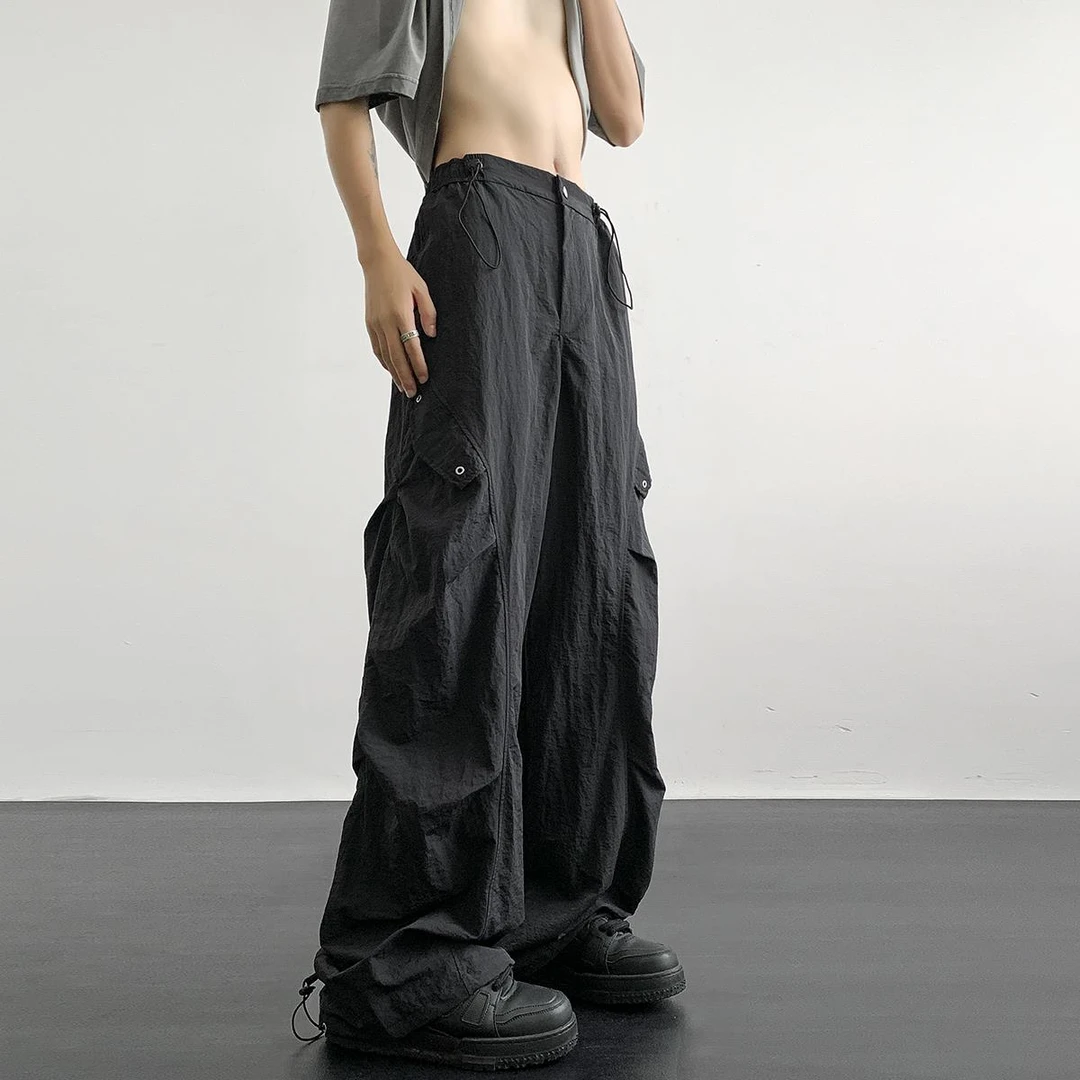 美式速干伞兵工装裤男夏季薄款透气潮牌痞帅高街机能冲锋裤子夏款