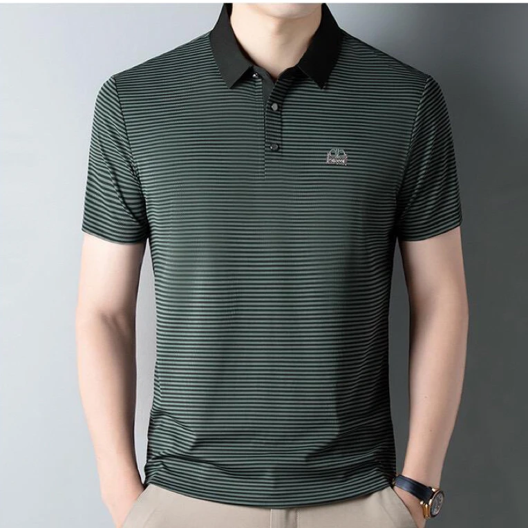 【高档桑蚕丝】夏季轻奢商务无痕T恤舒适抗皱休闲POLO衫