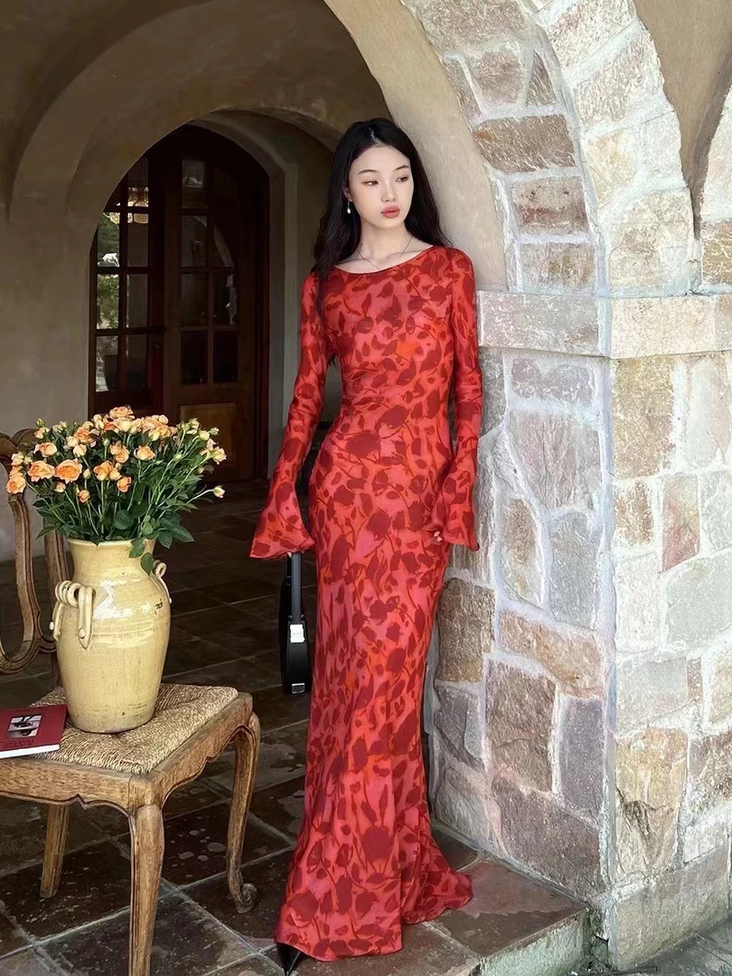 25新款连衣裙法式碎花显瘦真丝