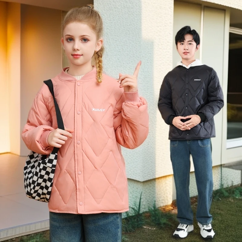秋冬新款中大童羽绒内胆男女童校服神器儿童休闲舒适轻薄保暖外套