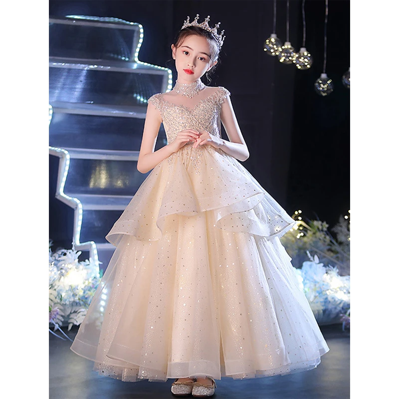 长款礼服公主裙高订款花童钢琴演奏儿童高端生日女孩主持人晚礼服