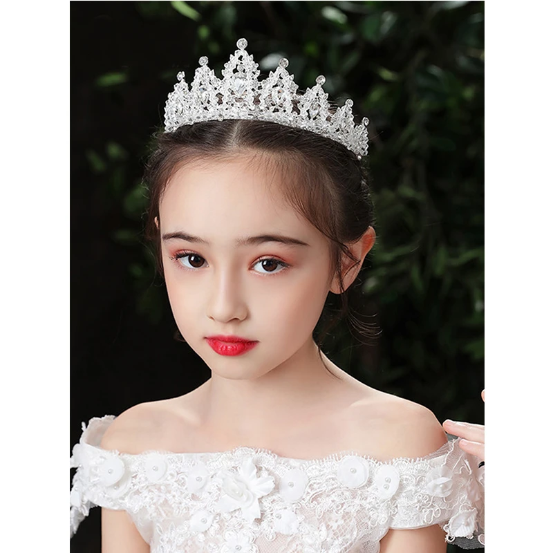 儿童发卡头饰大童主持人合金发箍钢琴演奏女童演出走秀闪水晶皇冠