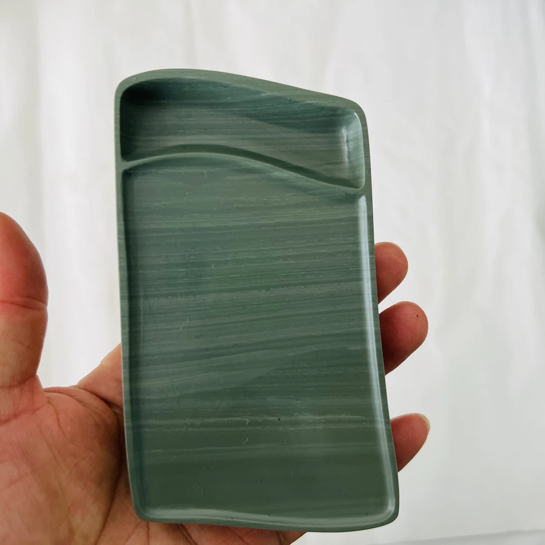 御砚堂 松花石砚台竹节砚 老坑原石雕刻文房四宝书画磨墨抄经把玩