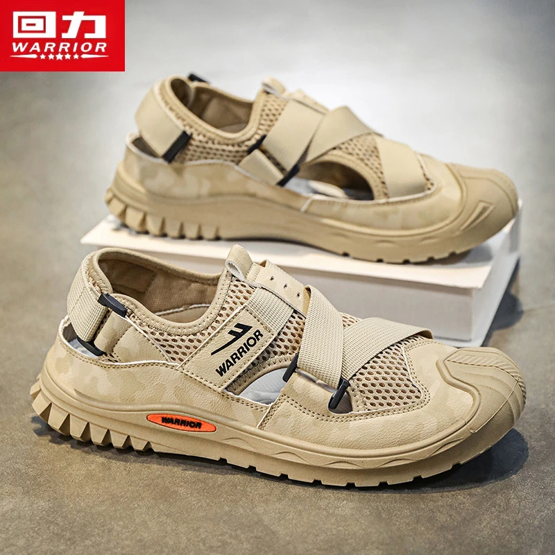 回力包头防滑沙滩凉拖夏季2024新款外穿透气厚底休闲运动凉鞋男款