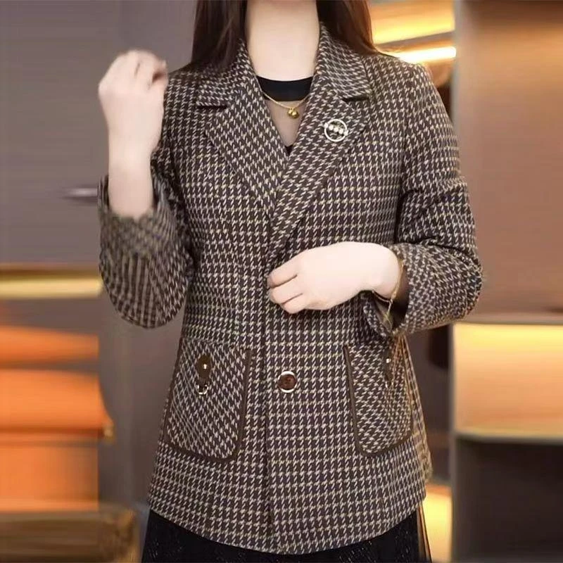 21013女士春秋小西装外套2025新款气质修身显瘦妈妈秋装西服上衣