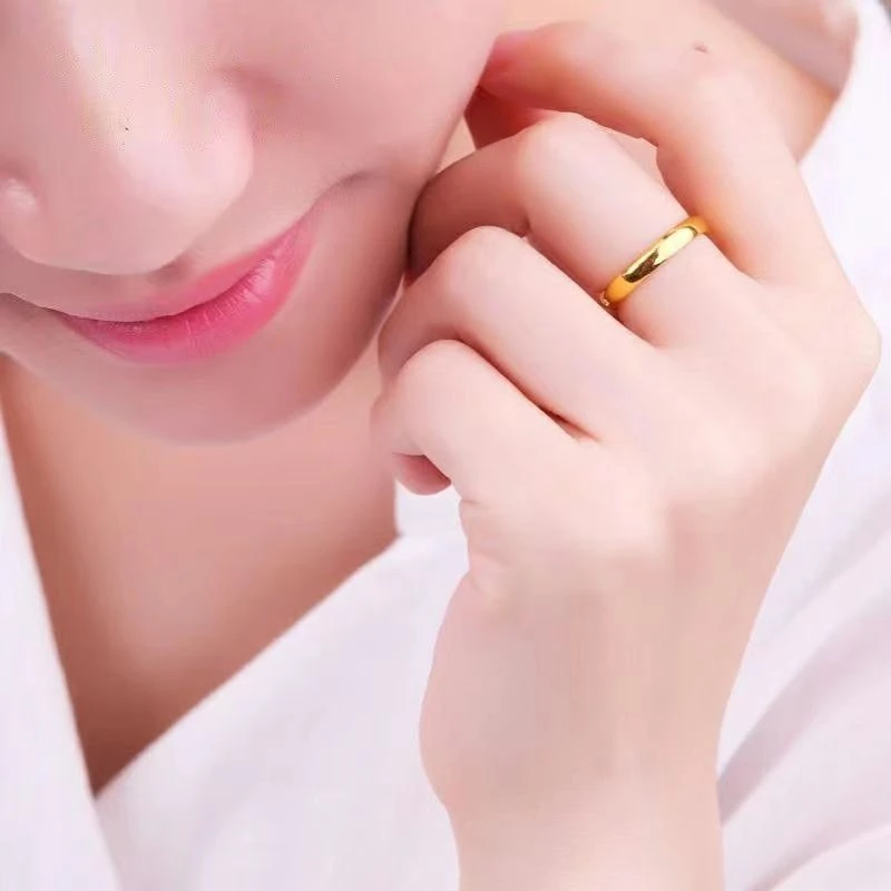 合金戒指 七夕时尚情侣男女素款亮面窄版久不掉色经典百搭款合金