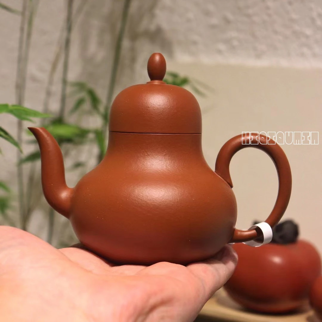 喜器趣皿 钟贵河-思亭 约110cc潮州朱泥全手工手拉壶茶壶茶具小品