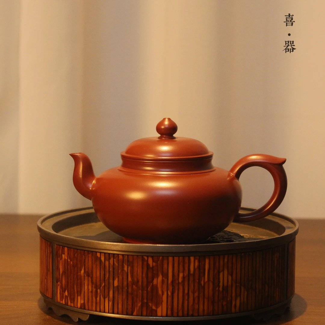 喜器趣皿 老安顺-笑樱壶 章燕城/章广鑫联印 潮州手拉壶 茶壶茶具