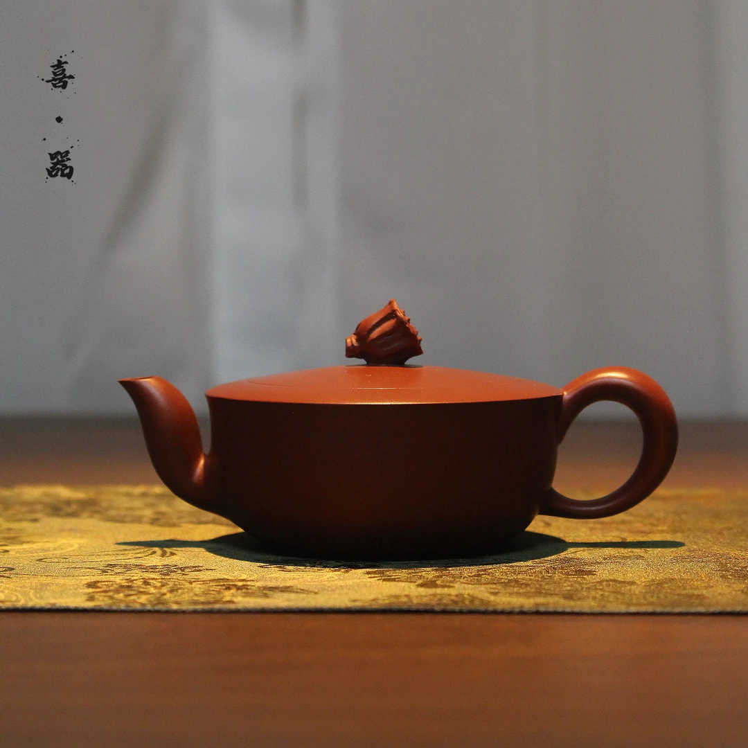喜器 张银超-莲韵 约110cc 全手工潮州手拉壶 小容量冲罐泡茶壶