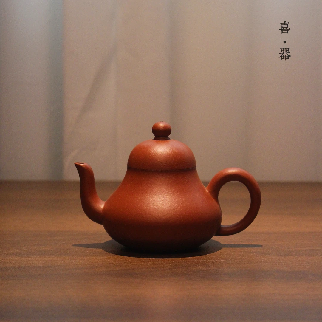 喜器趣皿 李镇加-高梨 约110cc 潮州朱泥纯手工手拉壶小容量茶壶