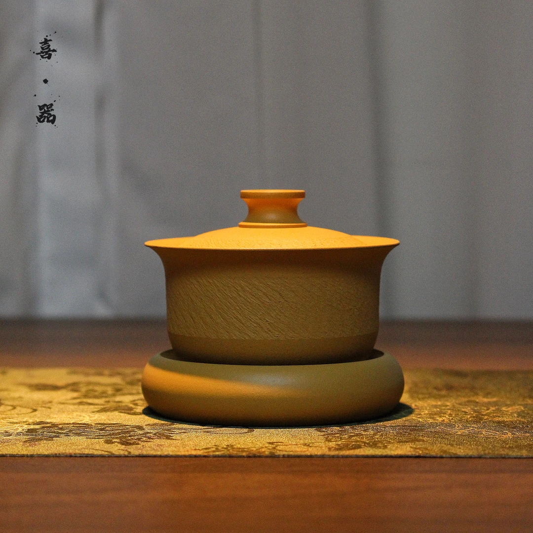 喜器 王智科盖碗 全手工三才盖碗 约100cc 潮州手拉胚跳刀工艺