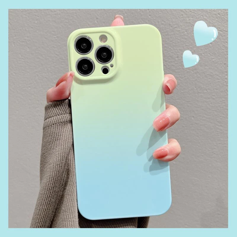 简约纯色渐变适用于iPhone14promax手机壳15mini小众12苹果11潮牌