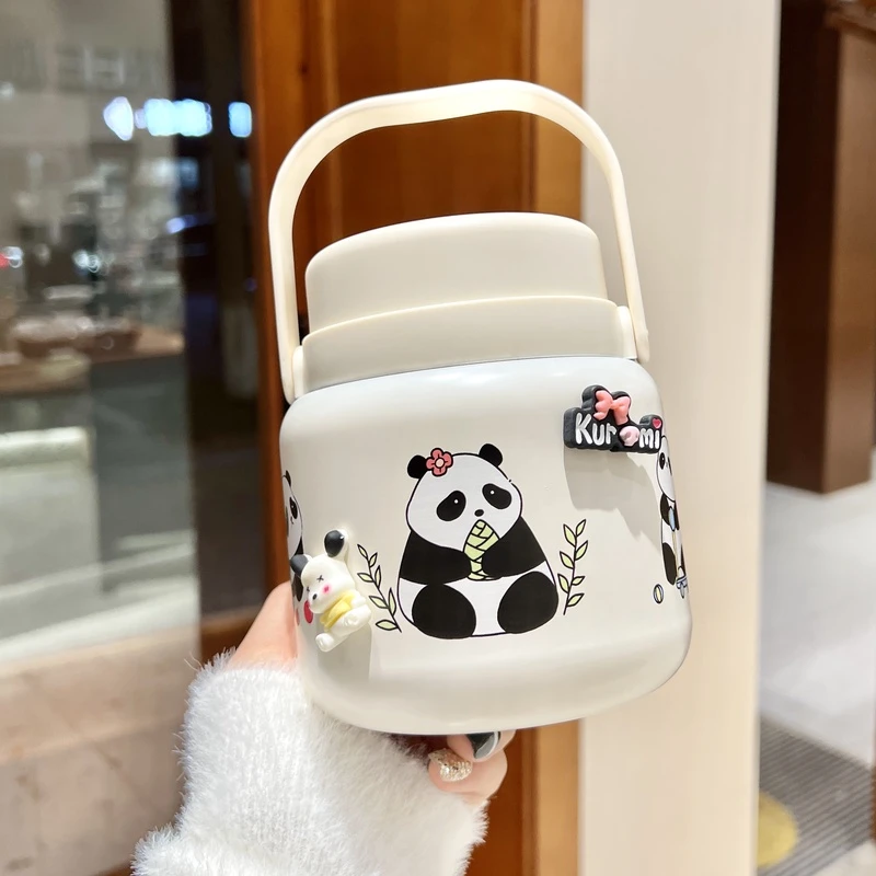 熊猫保温杯316儿童学生便携闷烧壶焖粥杯小学生可爱保温水杯女生