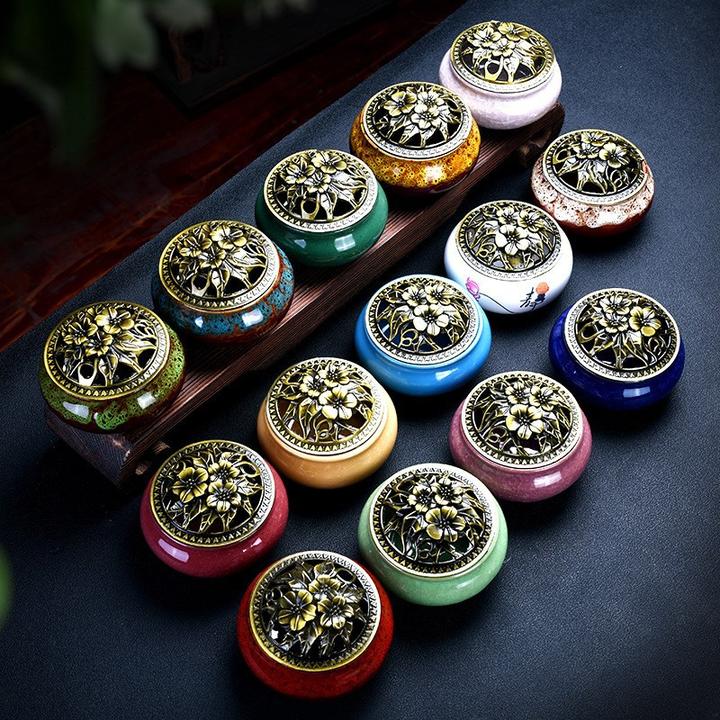 陶瓷香炉冰裂香炉小香炉哥窑香薰炉檀香炉盘香炉创意陶瓷香炉摆件