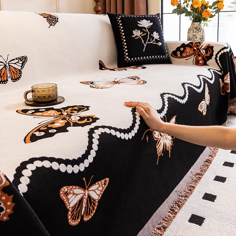 复古法式沙发巾一整张全盖2025新款轻奢高级雪尼尔沙发盖布套罩垫