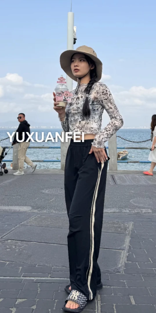 玉轩菲夏季女款时尚休闲户外透气薄款运动长款伞兵裤32718