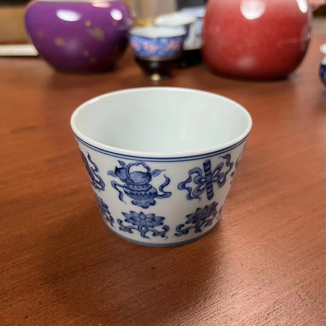 八宝青花主人杯纯手工