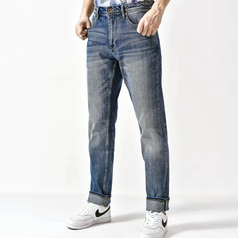 赤耳单宁1007男牛仔裤子潮流牛仔裤直筒水洗休闲美式复古风男裤子