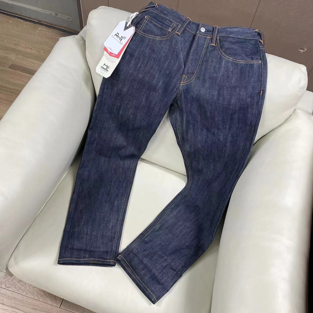 赤耳单宁牛仔裤男原牛原浆可盘可养2204款直筒版型巴黎扣男裤子