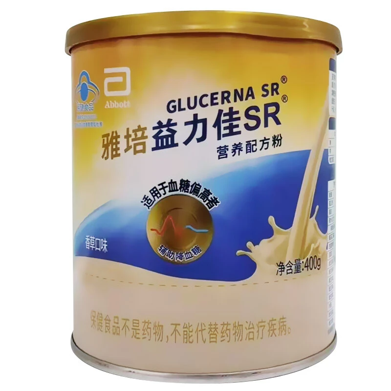 雅培 益力佳SR营养配方粉400g 血糖偏高者适用 辅助降血糖 香草味