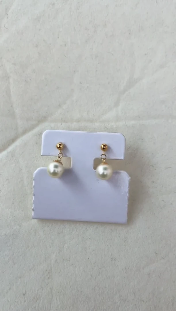 【闪购商品】海水珍珠耳饰18K金镶嵌7