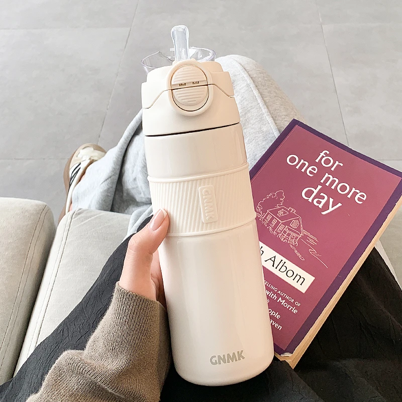 LikeBB保温杯女生吸管双饮水杯新款2025高颜值大容量便携学生杯子