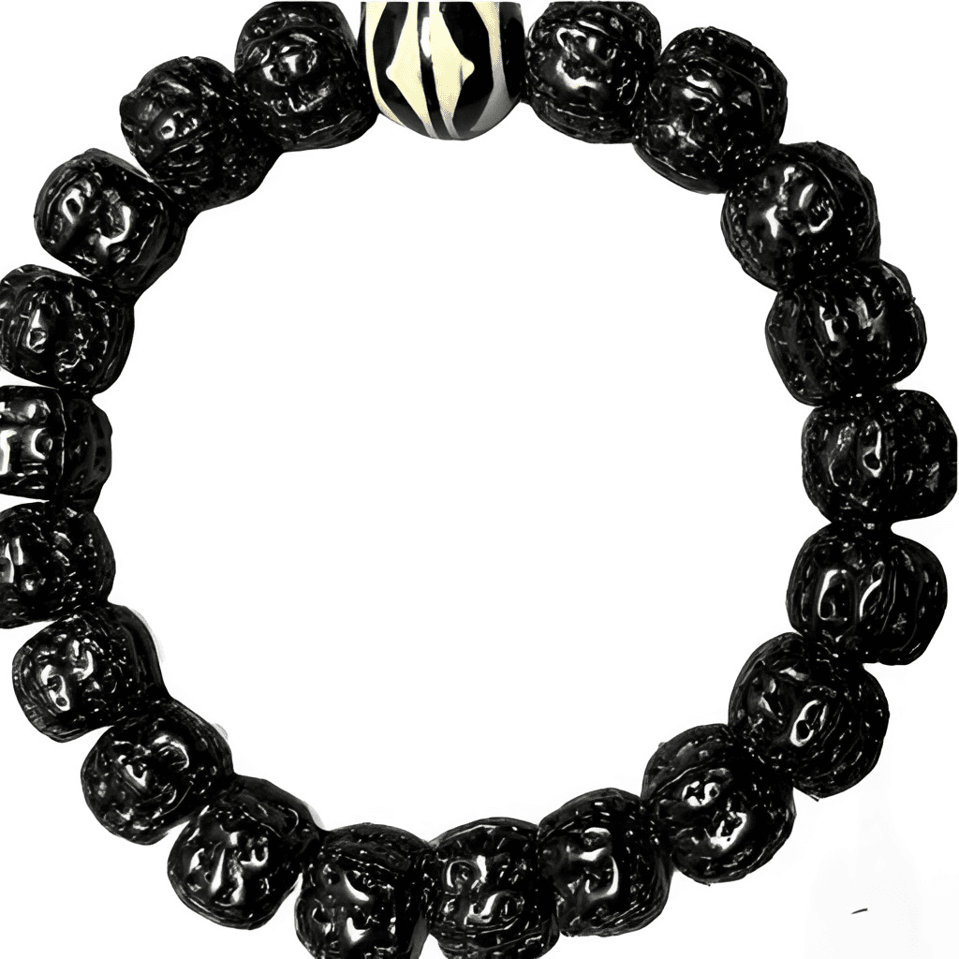 金刚菩提黑金金刚菩提手串藏式盘龙纹单圈，尺寸13mm