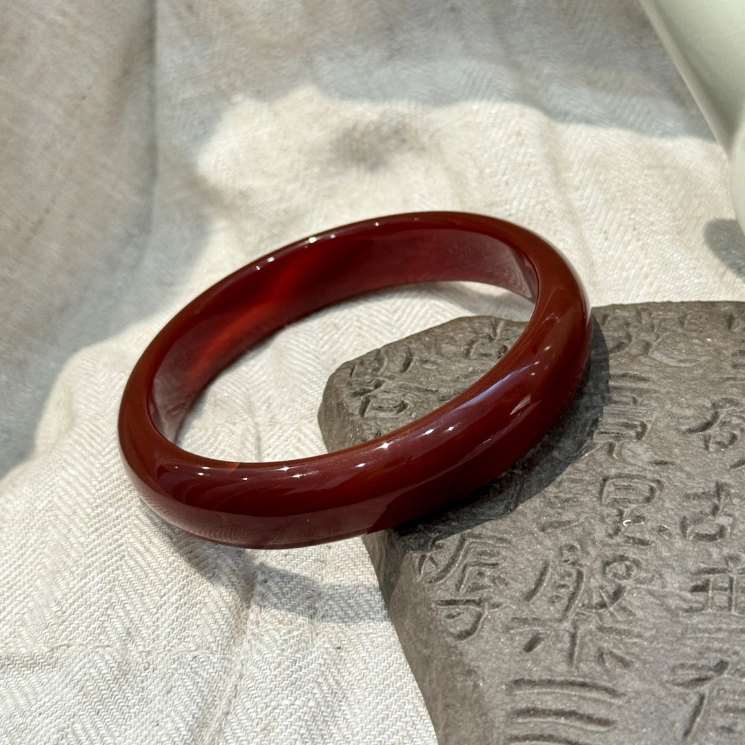 非金属仿水晶手镯 S09446 红色宽手镯