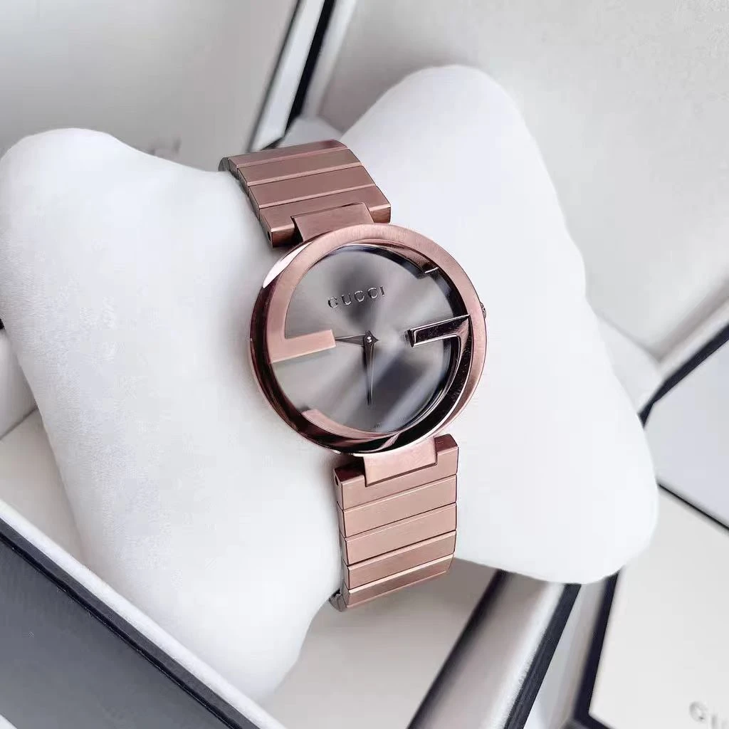 GUCCI/古驰双G棕色表盘钢带 时尚 女表 37mm