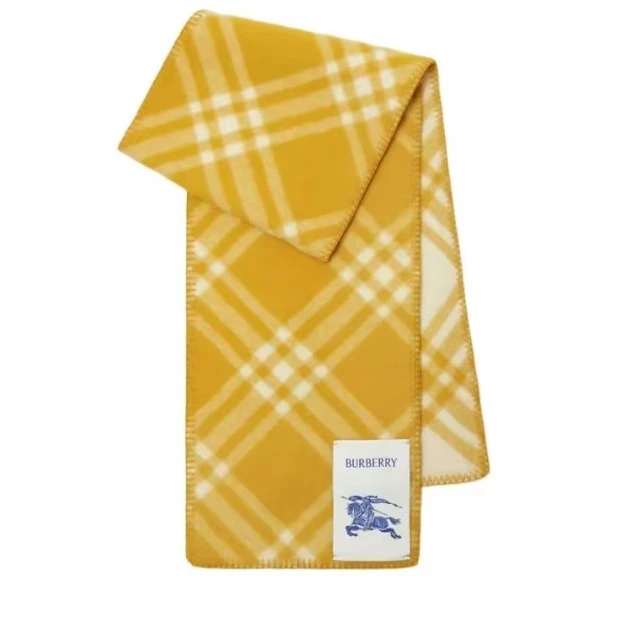 BURBERRY/博柏利字母徽标 绒线围巾 男女同款情侣款 黄色
