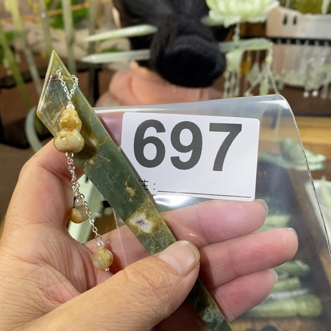 蛇纹石玉玉簪未镶嵌一**鼻