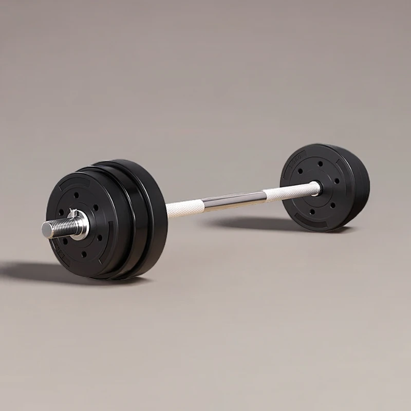 世锐直杆弯杆杠铃男女士健身锻炼套装防滑加厚哑铃深蹲举重器材