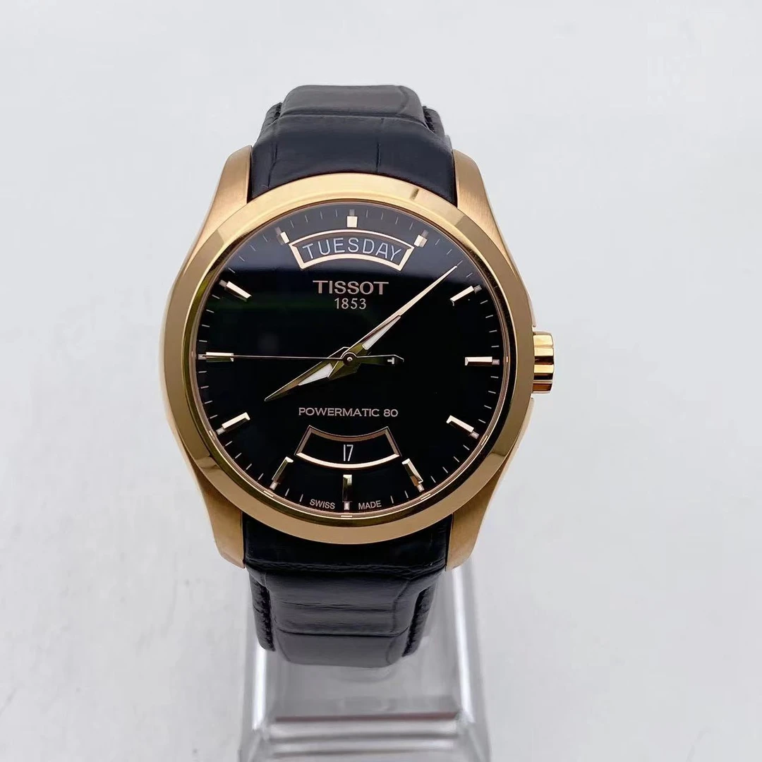 95新 Tissot/天梭 戏说名表/天梭库图经典男款原装黑盘