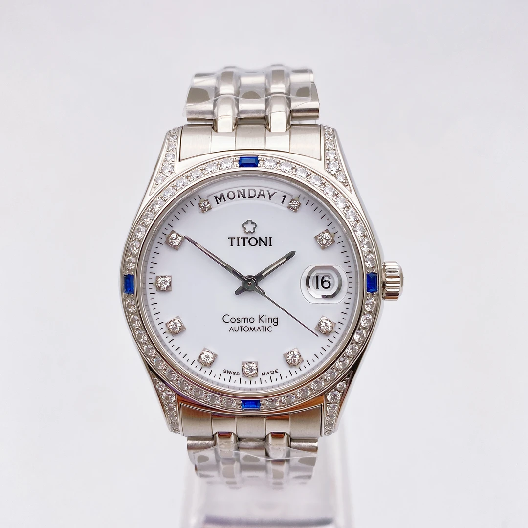 95新 Titoni/梅花 宇宙系列777原装经典带钻气质奢华名表（定金）