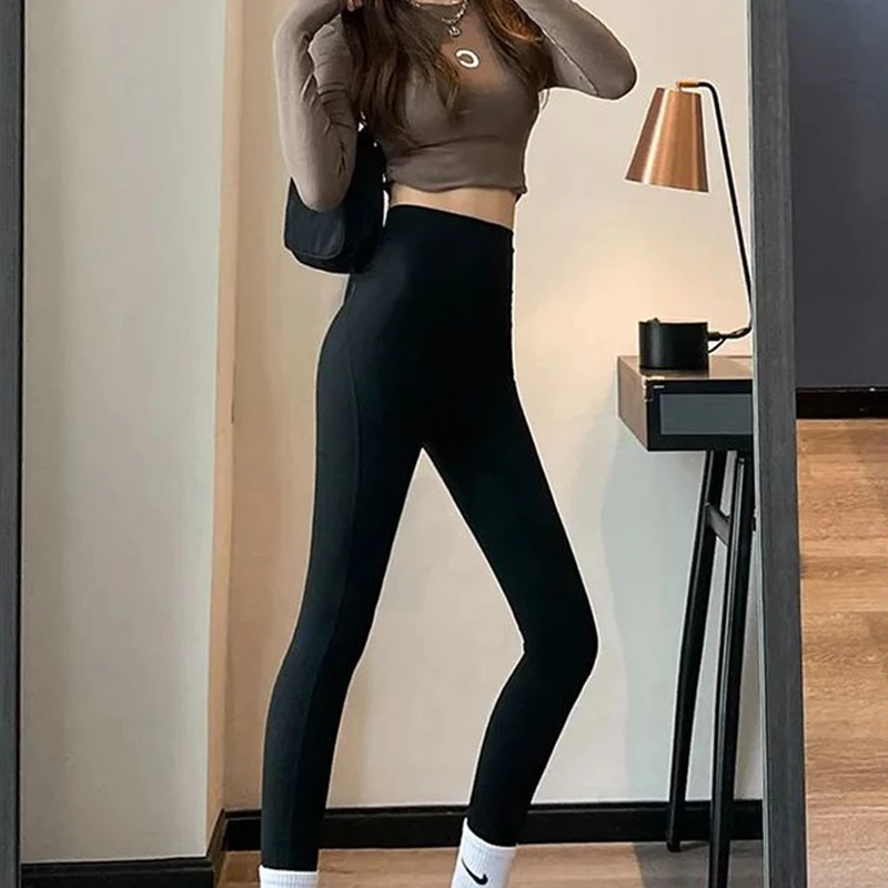 高弹裤外穿2024新款秋冬季高腰收腹