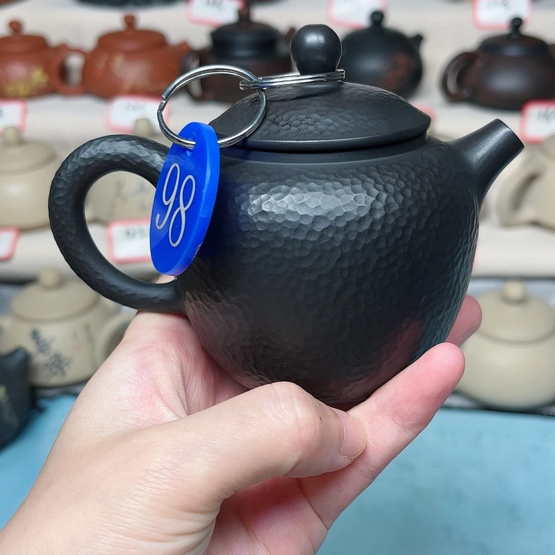 175毫升微微瑕纯手工锤纹黑色