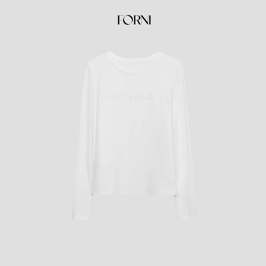FORNI 高定秀场基础绣花长袖T恤基础绣花长袖T百搭春夏秋女