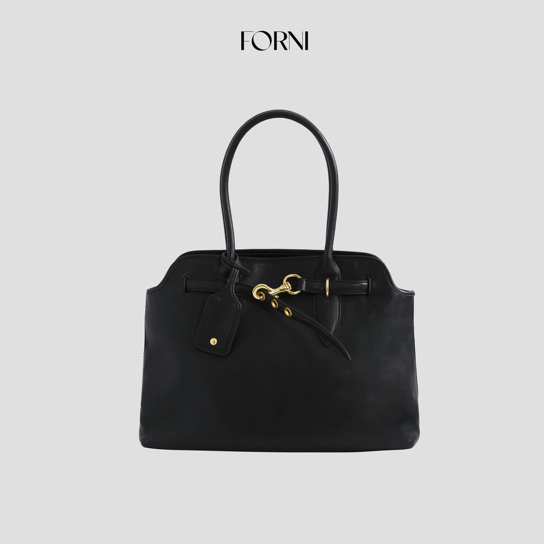 FORNI  真皮公文包大容量贝壳托特包