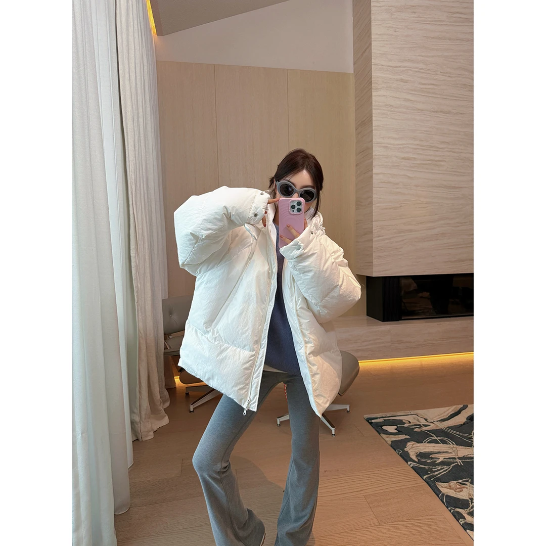 FORNI 雪人 品牌面料连帽休闲羽绒服90白鸭绒宽松保暖羽绒外套女